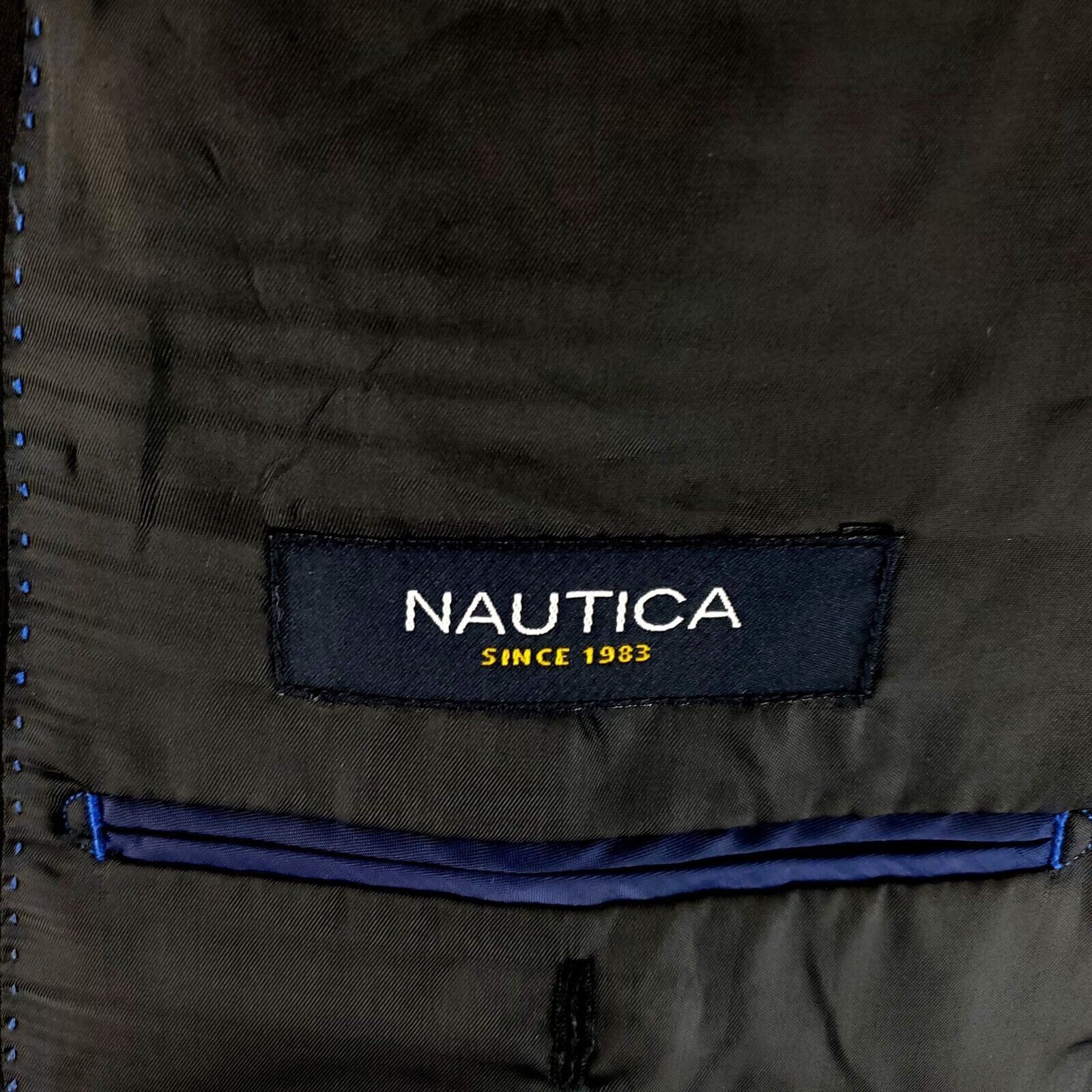 Nautica Nautica Wool Polyester 2 Button Blazer 46L Charcoal Black Ta Size 46L - 7 Thumbnail