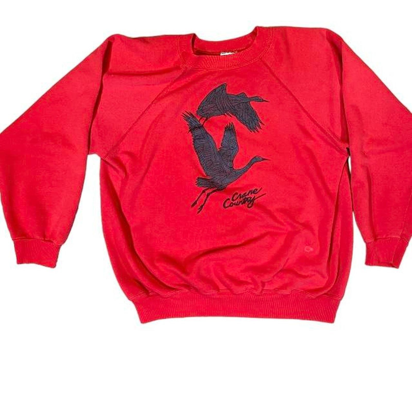Hanes 80s red cranes crewneck sweater Size US XL / EU 56 / 4 - 1 Thumbnail