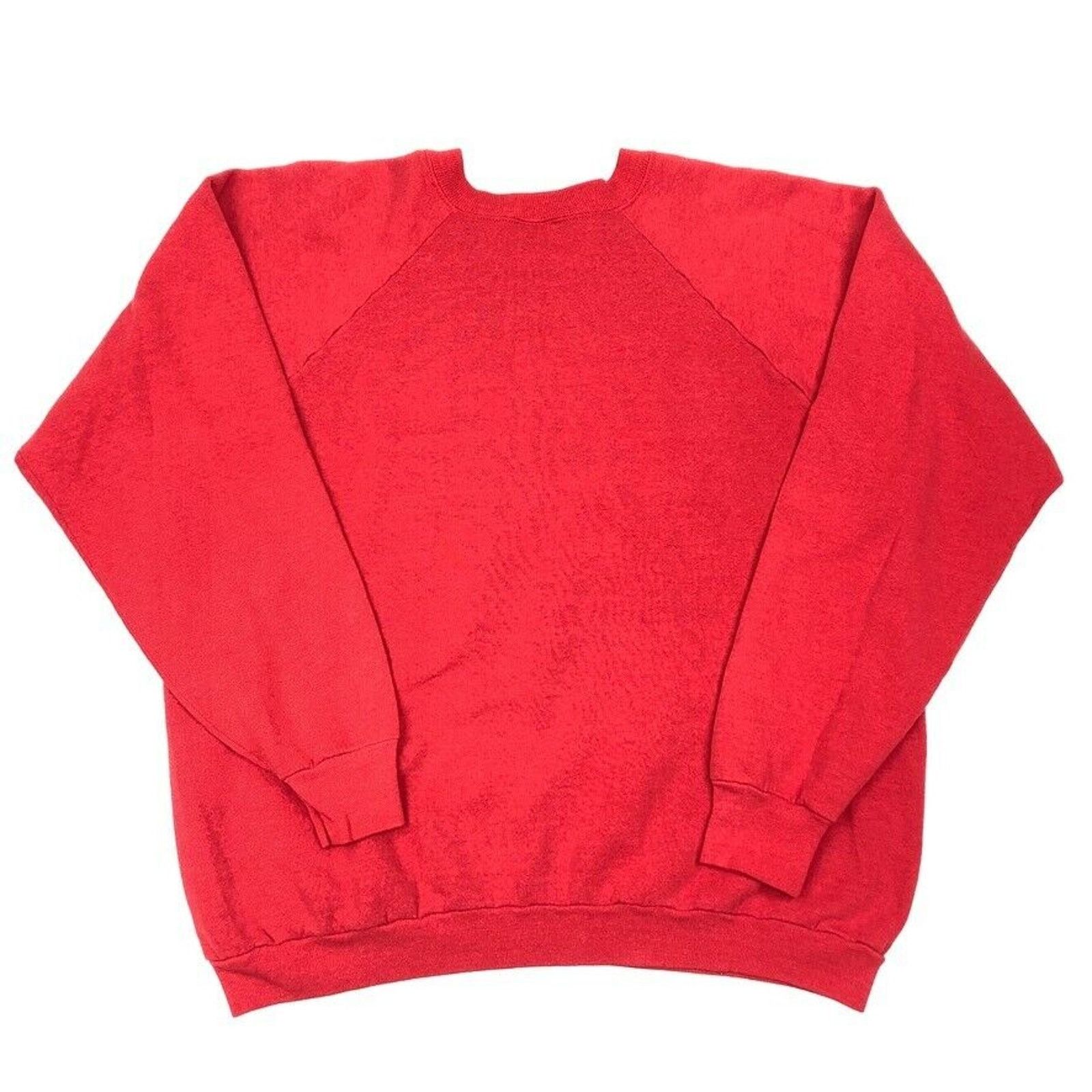 Fruit Of The Loom × Vintage Vintage 90s FOTL Red Crewneck Sweater Pullover size XXL 2XL Size US XXL / EU 58 / 5 - 5 Thumbnail