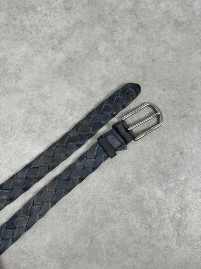 Prada Prada Navy Leather Woven Belt Size ONE SIZE - 3 Thumbnail