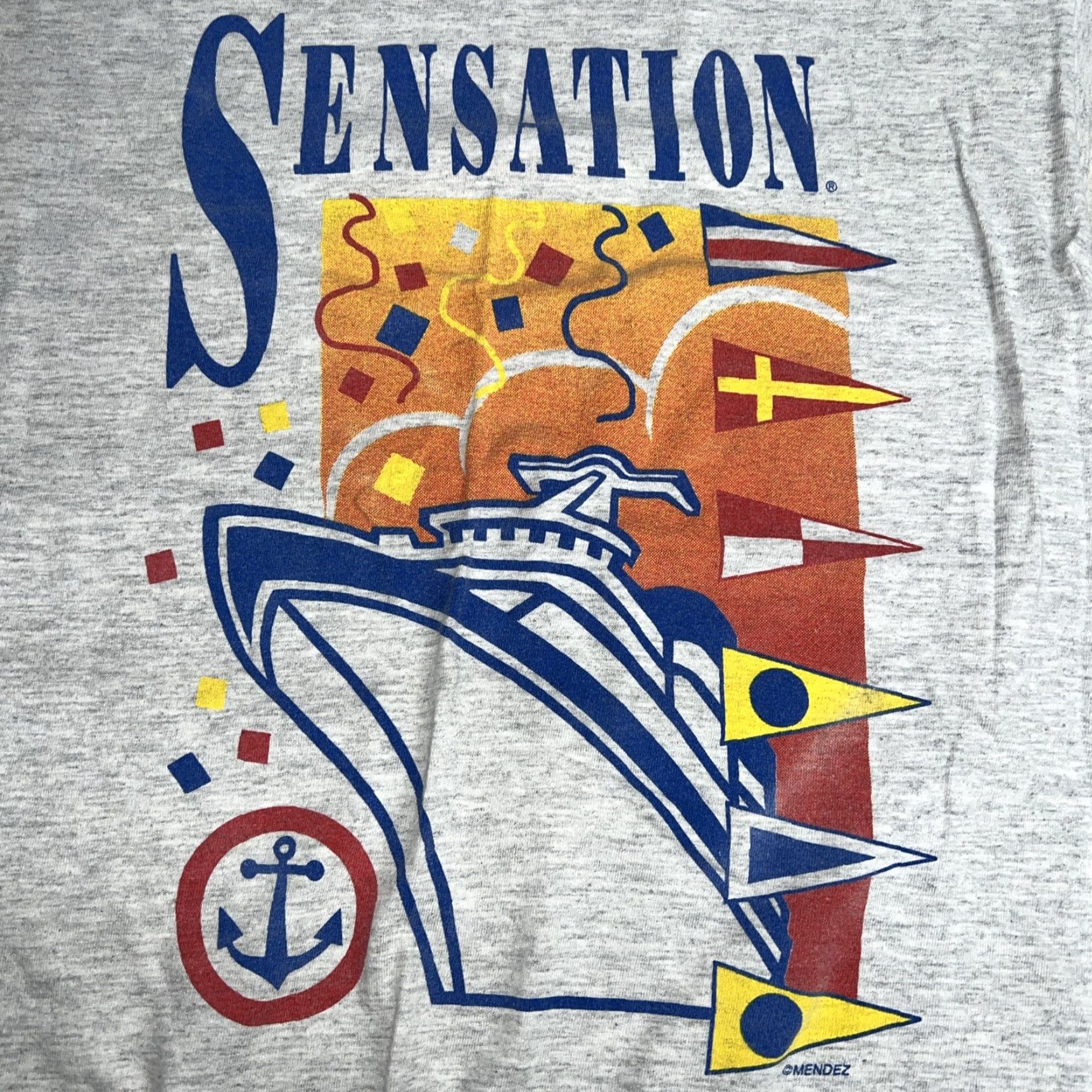 Vintage VINTAGE Belton SINGLE STITCH CRUISE T-Shirt Mens Size L USA Gray Stitch Size US L / EU 52-54 / 3 - 2 Thumbnail