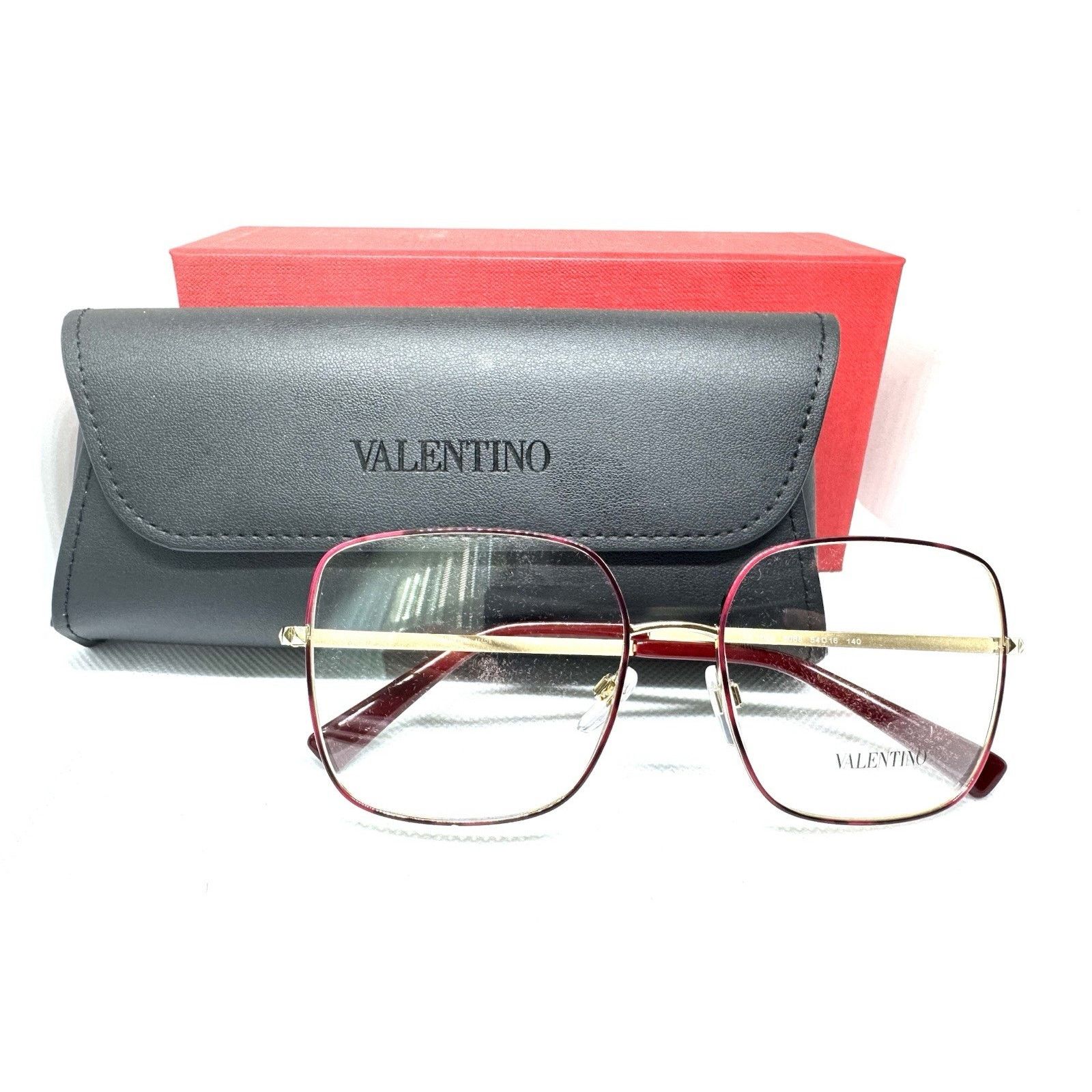 Valentino NIB VALENTINO VA1024 RED HAVANA LIGHT GOLD EYEGLASSESS 54-16 Size ONE SIZE - 1 Thumbnail