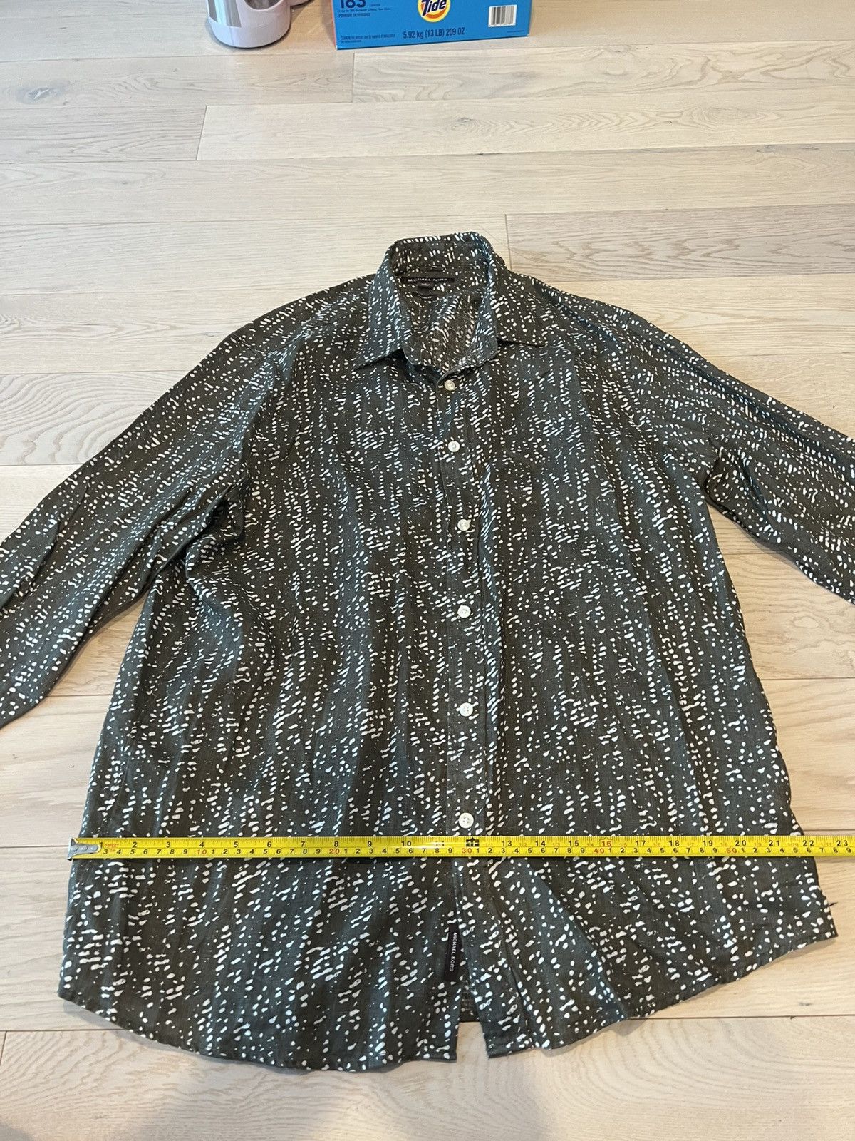 Michael Kors Michael Kors Classic Fit Button-Down Green White Size L Size US L / EU 52-54 / 3 - 5 Thumbnail