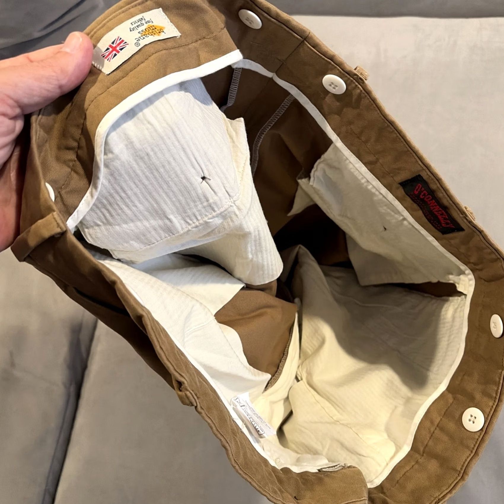Vintage O'Connell's Brisbane Moss Heavy Cotton Twill Flat Front Pants 40" X 30" Brown Cotton Men Pants Slit Pockets Flat Front Slacks Chino Regular Mens Size US 40 / EU 56 - 4 Thumbnail