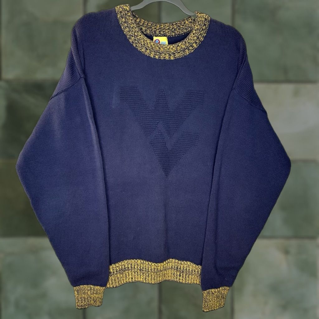 Vintage VINTAGE WVU Mountaineers Knit Pullover Sweater Large Size US L / EU 52-54 / 3 - 1 Thumbnail