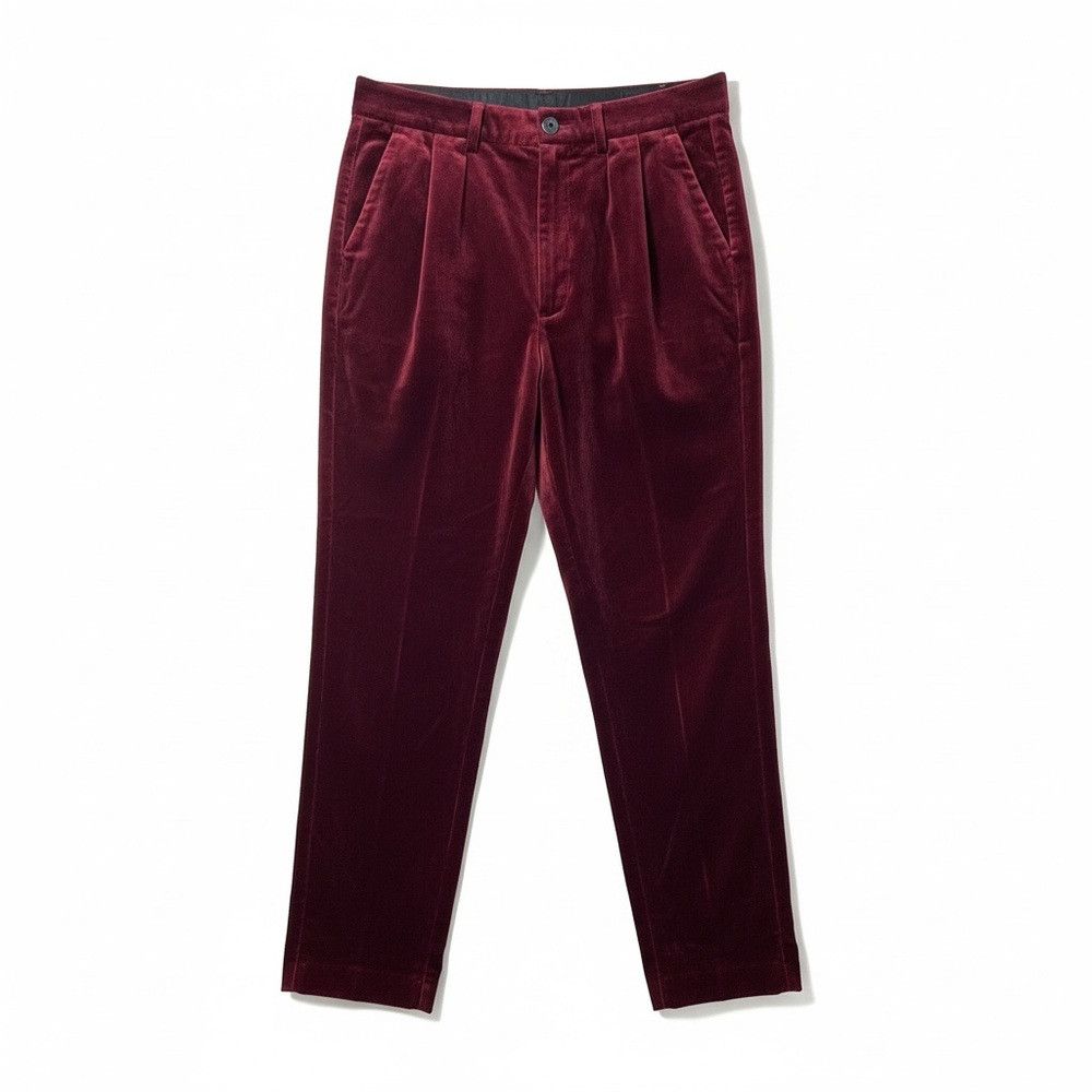 The Kooples The Kooples Burgundy Velvet Slim Pants Trousers Size 38 NWT Size 28" / US 6 / IT 42 - 2 Thumbnail