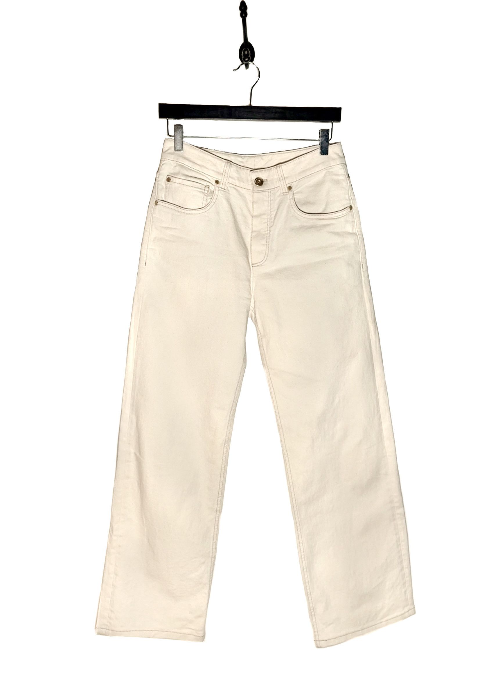 Brunello Cucinelli Brunello Cucinelli Beige Wide Leg Denim Jeans Size 26" / US 2 / IT 38 - 1 Thumbnail