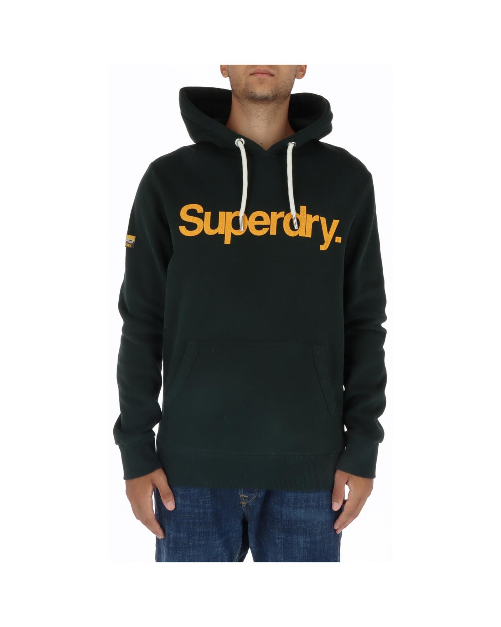 image of Superdry Print Hooded Sweatshirt in Green, Men's (Size Small)