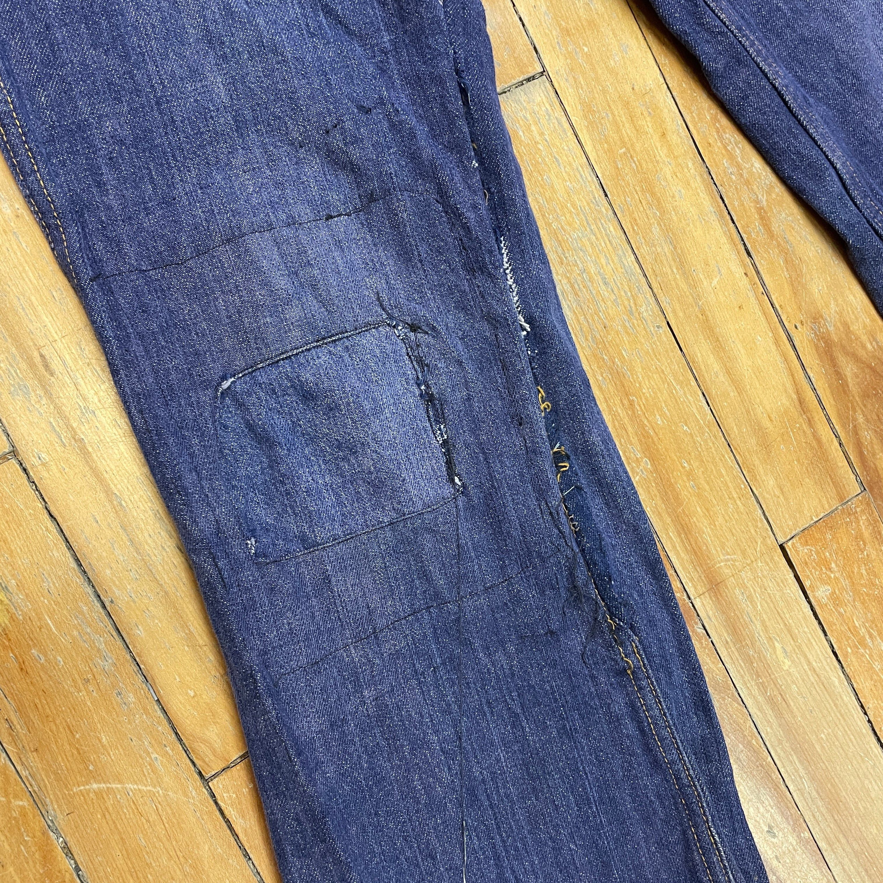 Other Vintage Mended Indigo Denim Boot Cut Jeans 28" Waist Size 28" / US 6 / IT 42 - 5 Thumbnail