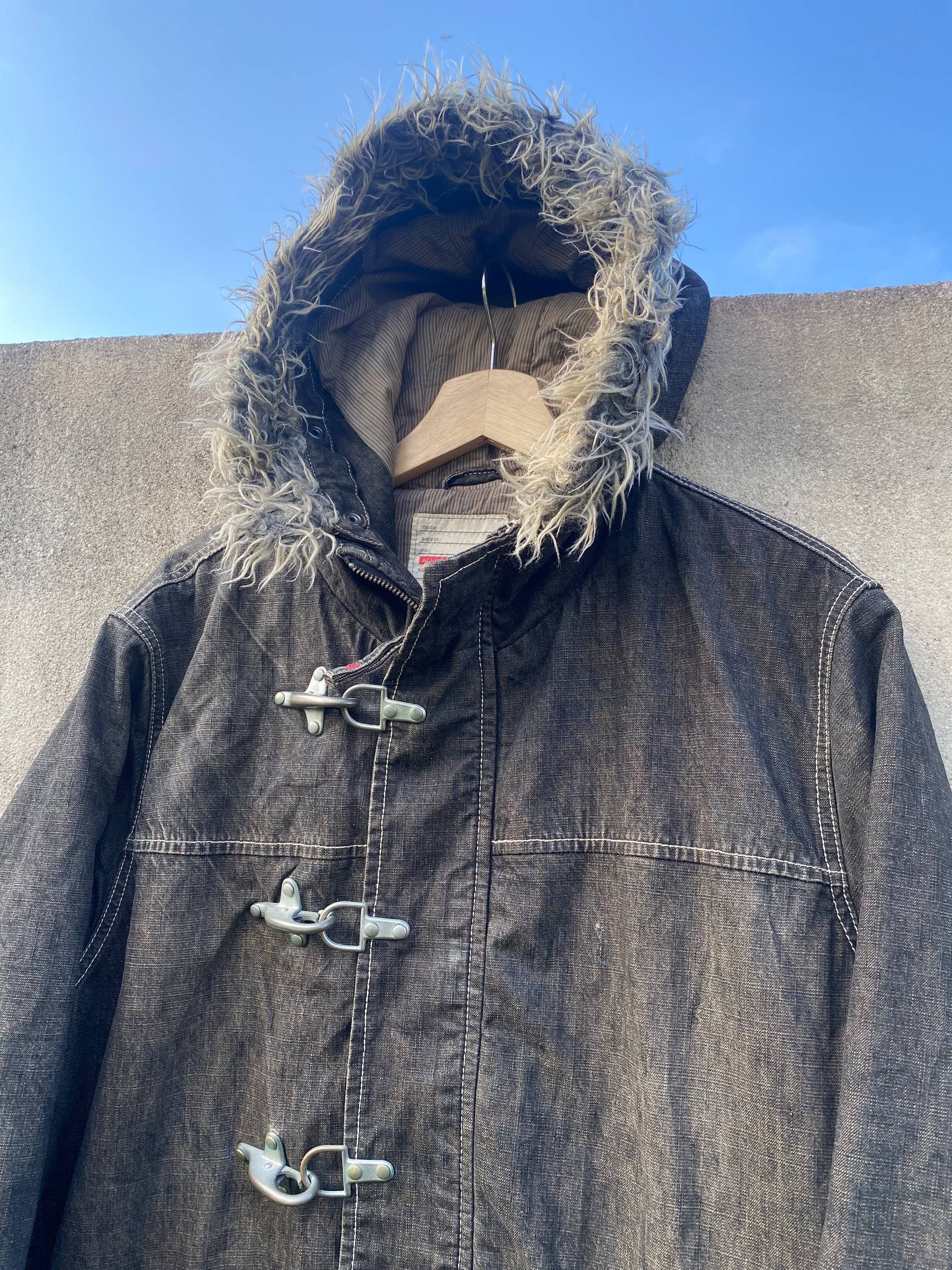 Allix+Design Y2K Japanese Grunge Fur Fireman Clasp Jacket