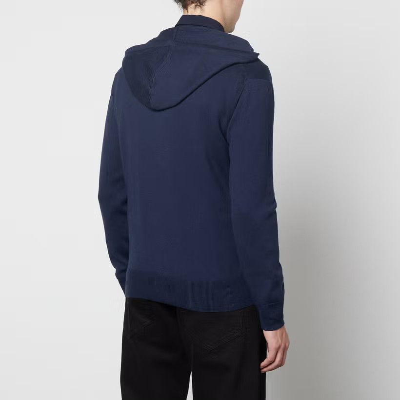 Vivienne Westwood o1y0525 Logo Hooded Cardigan in Midnight Blue Size US M / EU 48-50 / 2 - 3 Thumbnail
