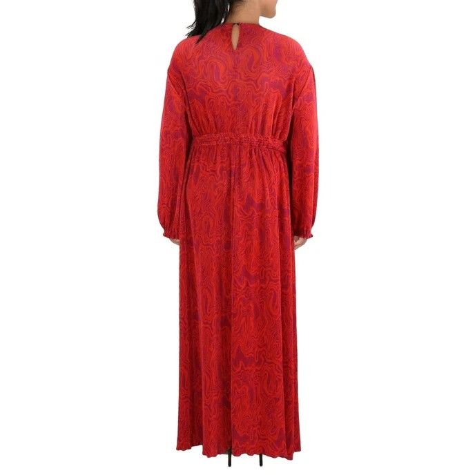 Other Nina Parker Prism Maxi Dress 3X Keyhole Pleated Orange Pink Size 3XL / US 20-22 - 3 Thumbnail