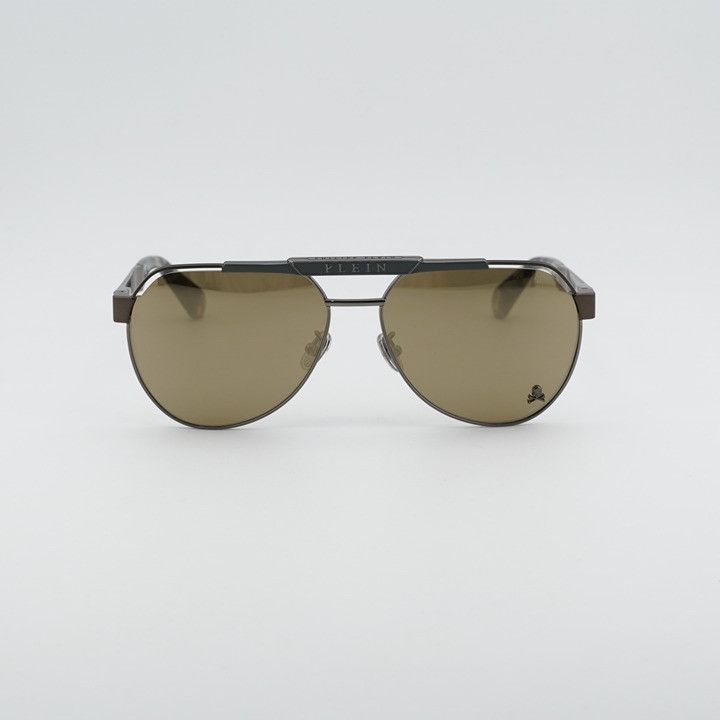 Philipp Plein Philipp Plein SPP073M 566G Sunglasses Grey Aviator Frame Size ONE SIZE - 7 Thumbnail