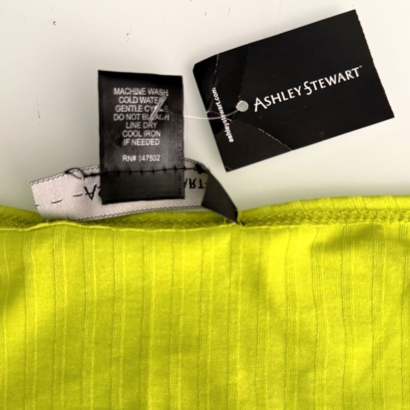 Vintage NWT Ashley Stewart Tank Top Lime Neon Ribbed Scoop Neck 22W 3X Plus Size Sleeveless Summer USA Made Womens Size 3XL / US 20-22 - 6 Thumbnail