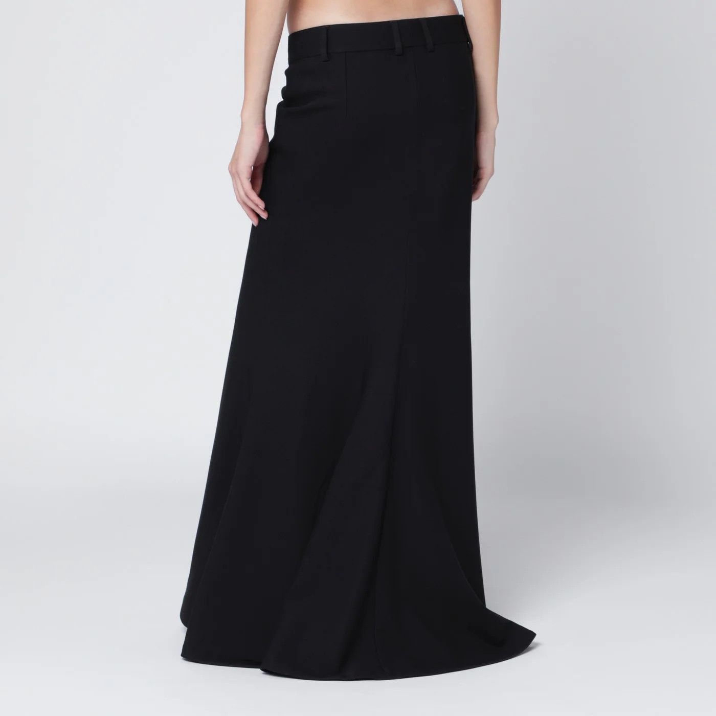 Balenciaga o1d2blof0426 Long Wool Skirt in Black Size 26" / US 2 / IT 38 - 4 Thumbnail