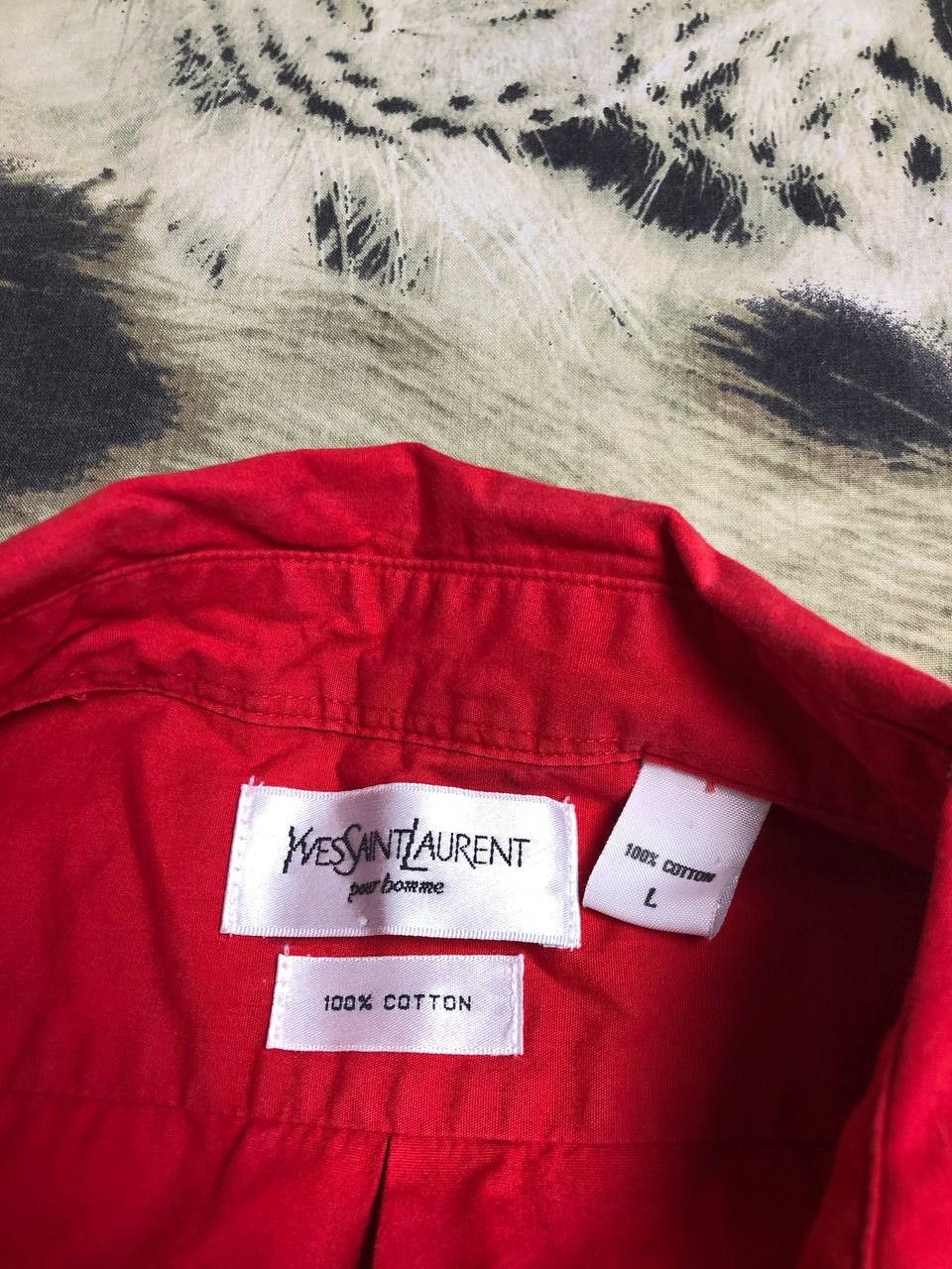 Yves Saint Laurent Vintage Yves Saint Laurent Red Button Up Shirt Size L Size US L / EU 52-54 / 3 - 2 Thumbnail