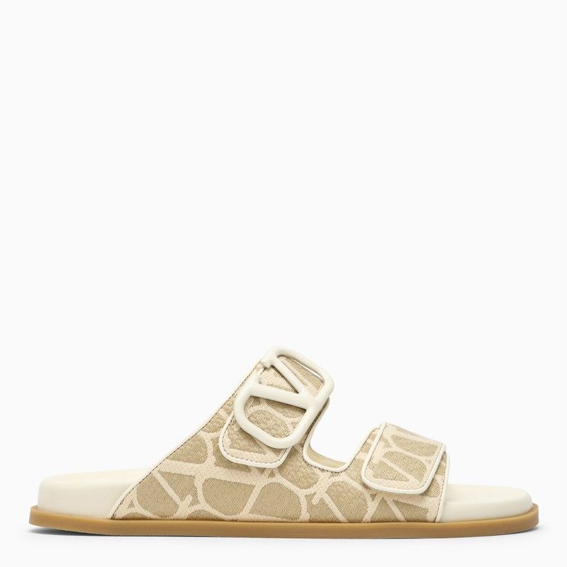image of Valentino Garavani Sandal Toile Iconographe Beige/ivory, Women's (Size 7)