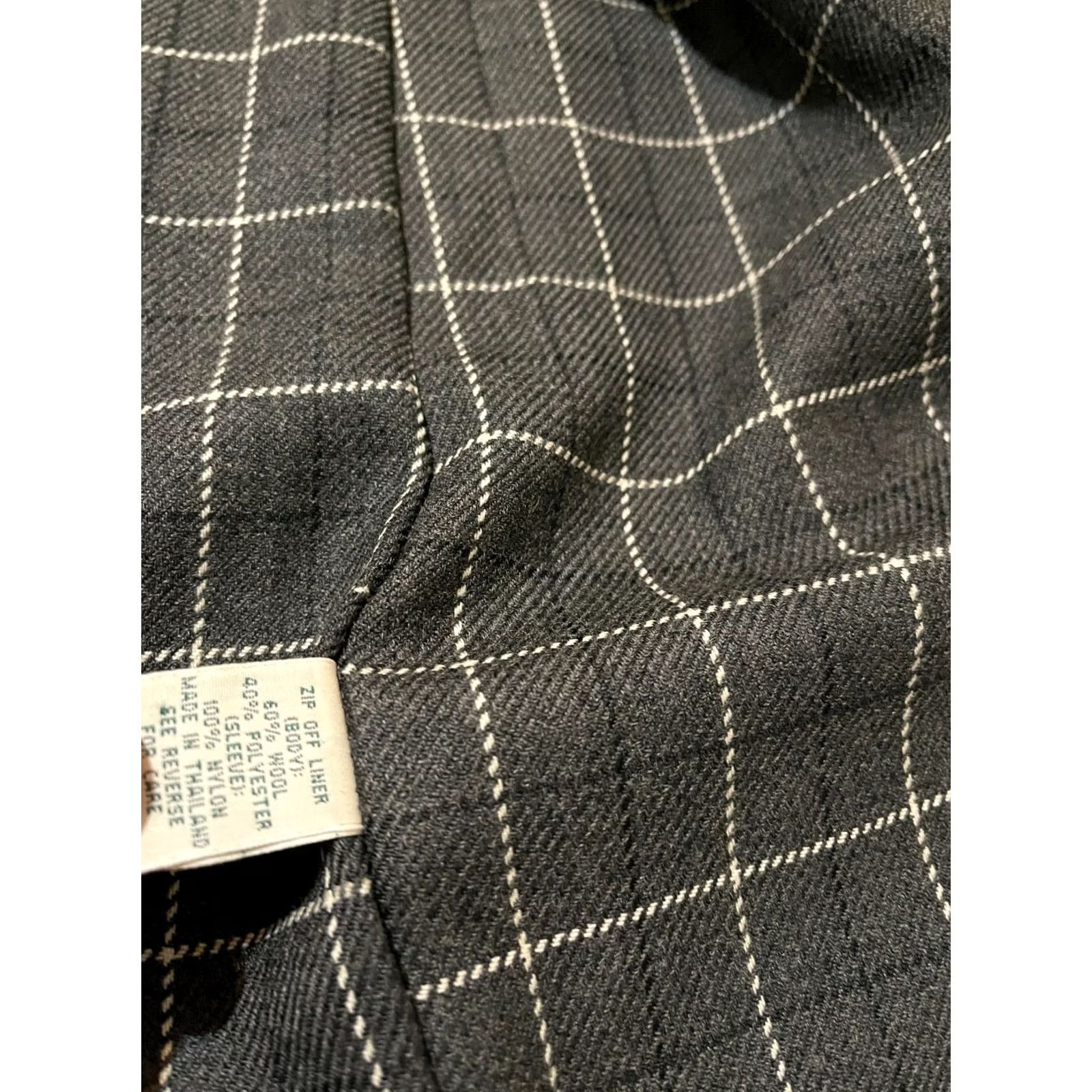 Vintage L.L. Bean Women's Large L Beige Rain Trench Jacket Coat Button Zip Full Length Wool Liner Casual Solid Polyester Knit Fall Spring Winter Size L / US 10 / IT 46 - 7 Thumbnail