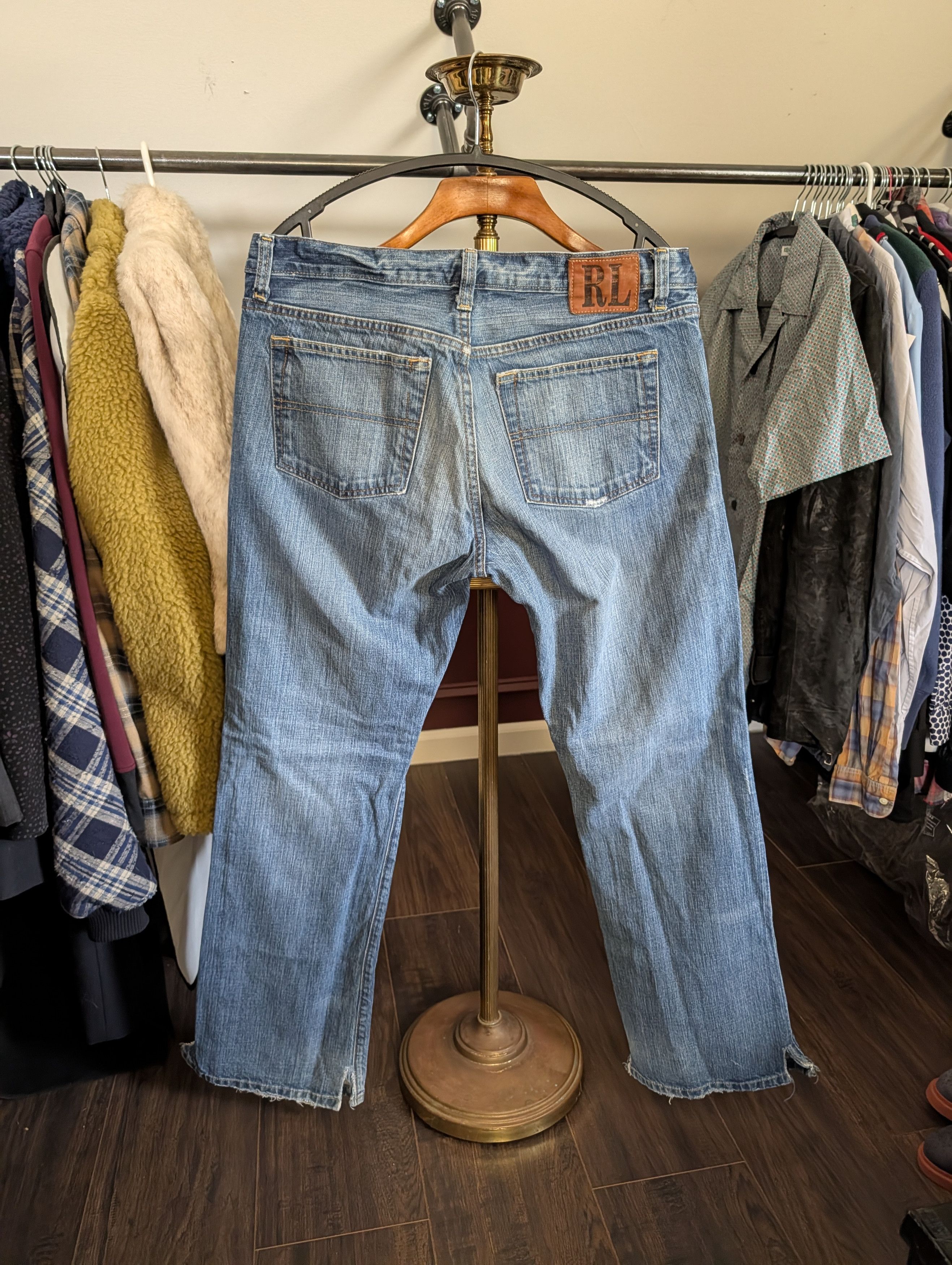 Polo Ralph Lauren Vintage Morrison distressed straight blue denim jeans Size US 32 / EU 48 - 3 Thumbnail
