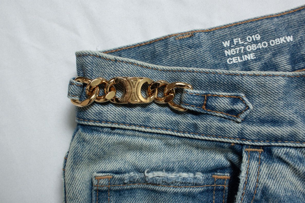 Celine Celine, Blue flared jeans with gold details Size 27" / US 4 / IT 40 - 9 Thumbnail