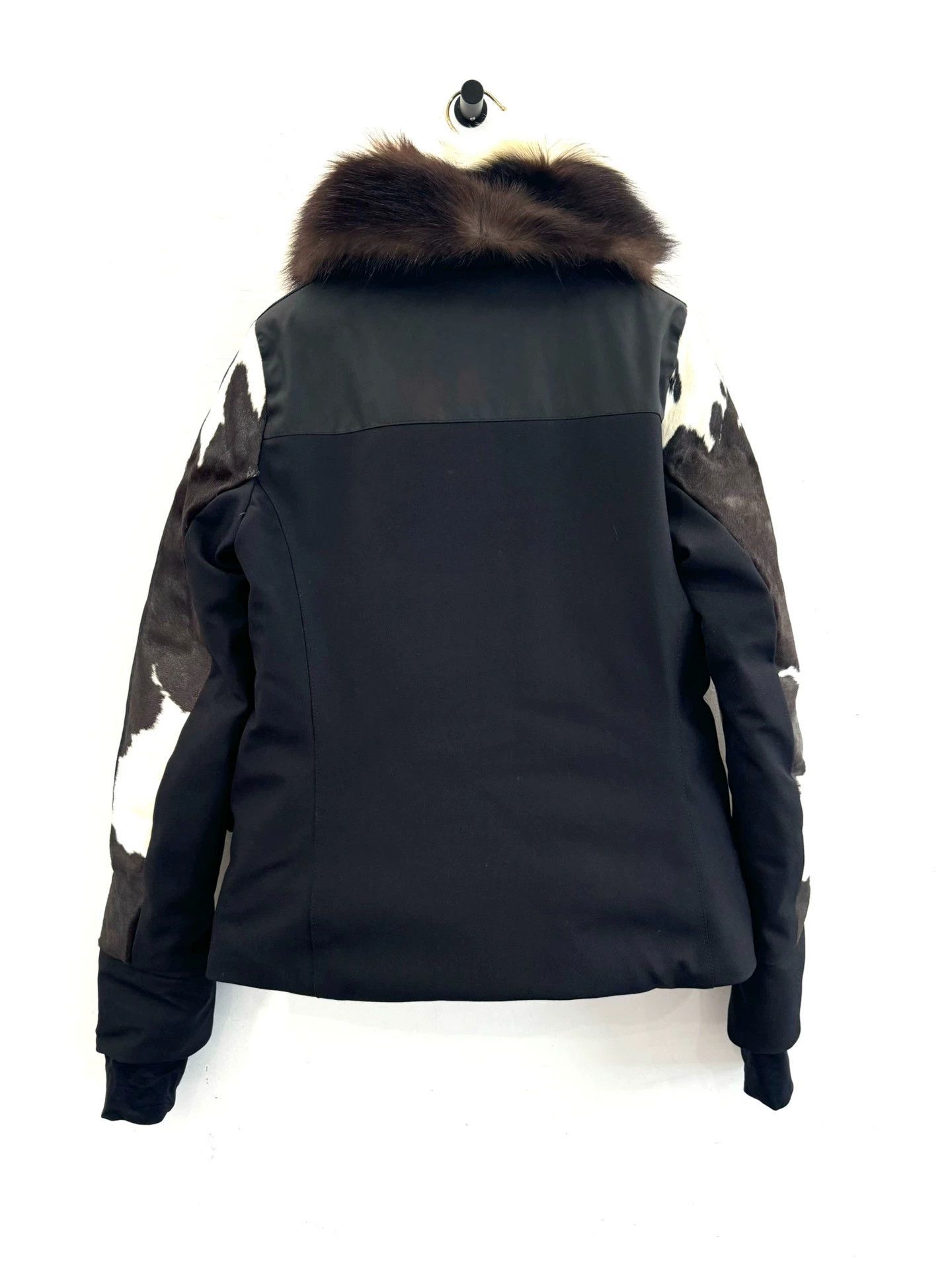 Moncler Moncler Black and White Color Block Furry Down Jacket Size M / US 6-8 / IT 42-44 - 2 Thumbnail