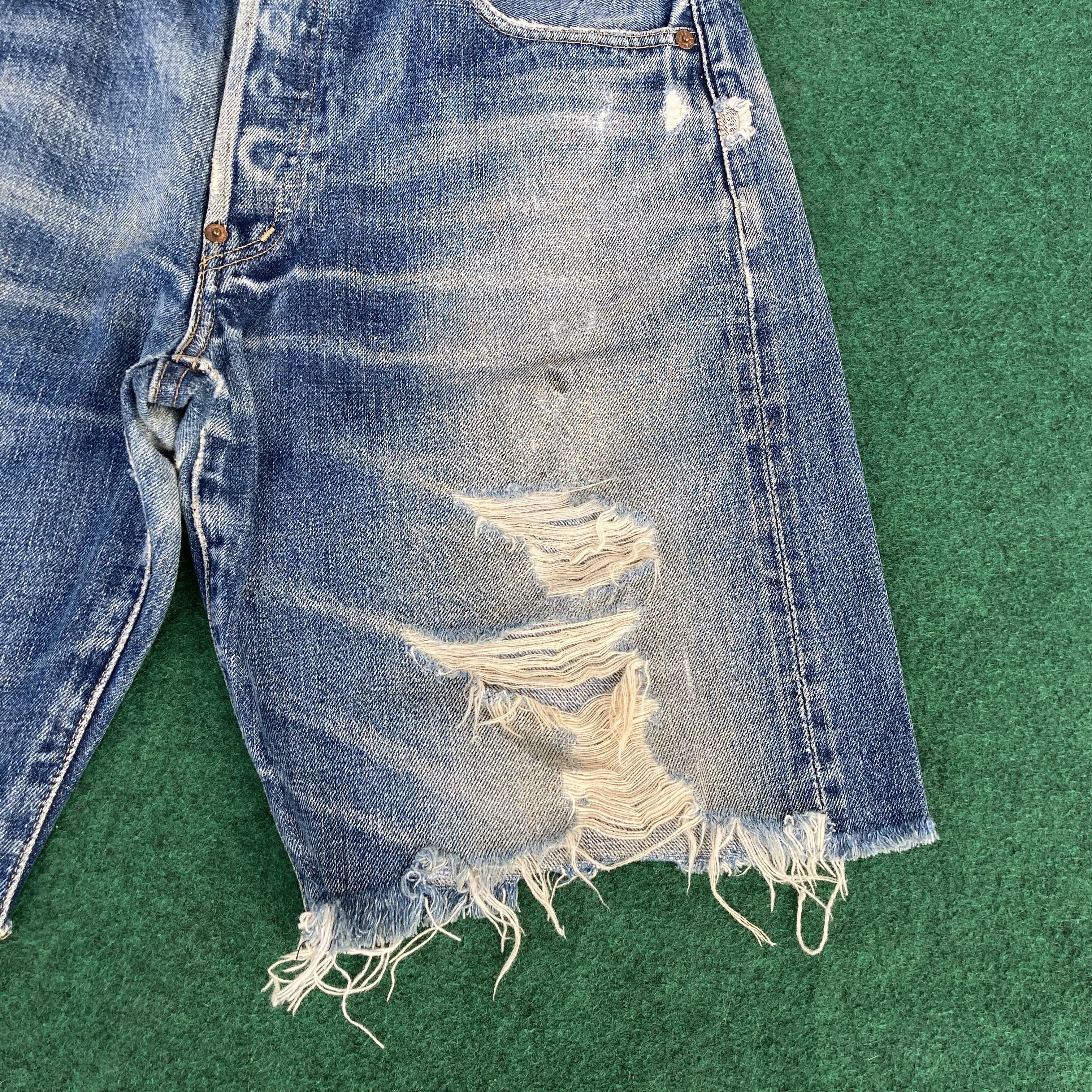 Levi's Vtg Levis 702 Big E Short Pants Redline Selvedge Jorts Jeans Size US 31 - 9 Thumbnail