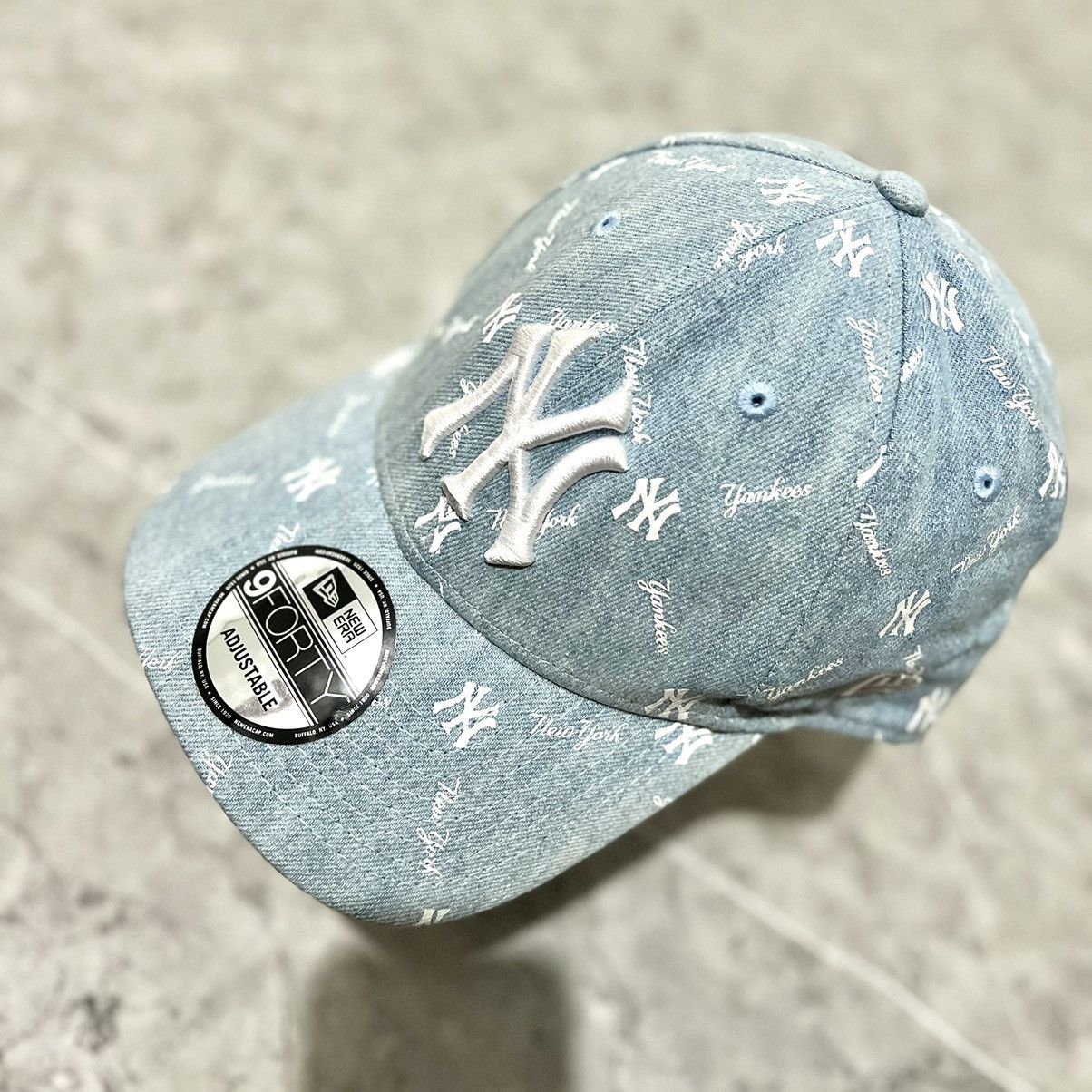 New Era × New York Yankees × Vintage NEW ERA 940 MONOGRAM DENIM Size ONE SIZE - 4 Thumbnail