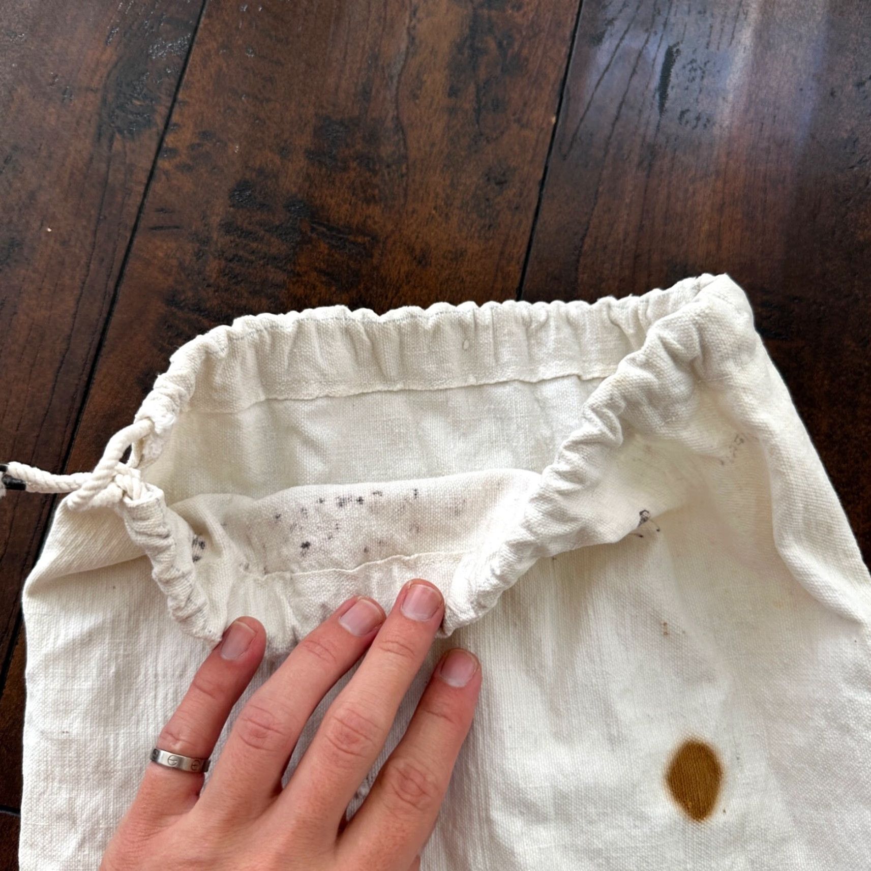 Vintage VTG WWII Canvas Garment Laundry Bag White Military Denim 1940s Stencil 40s 50s Size ONE SIZE - 7 Thumbnail