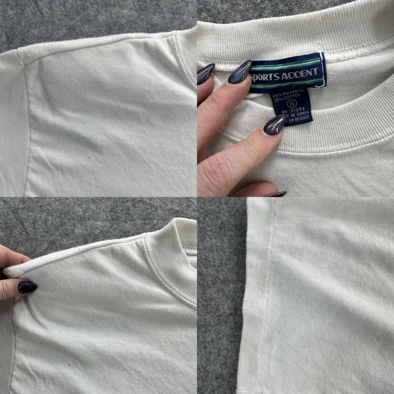 Vintage VINTAGE Sports Accent Shirt Womens Small White Floral Quilt Applique 90s Tee Shoulder Size S / US 4 / IT 40 - 8 Thumbnail