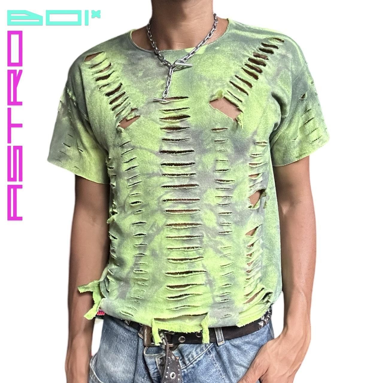 Fruit Of The Loom ASTROBOI* BRAT GREEN SHORT SLEEVE TIE DYE SWEATSHIRT _ LARGE Size US L / EU 52-54 / 3 - 1 Thumbnail
