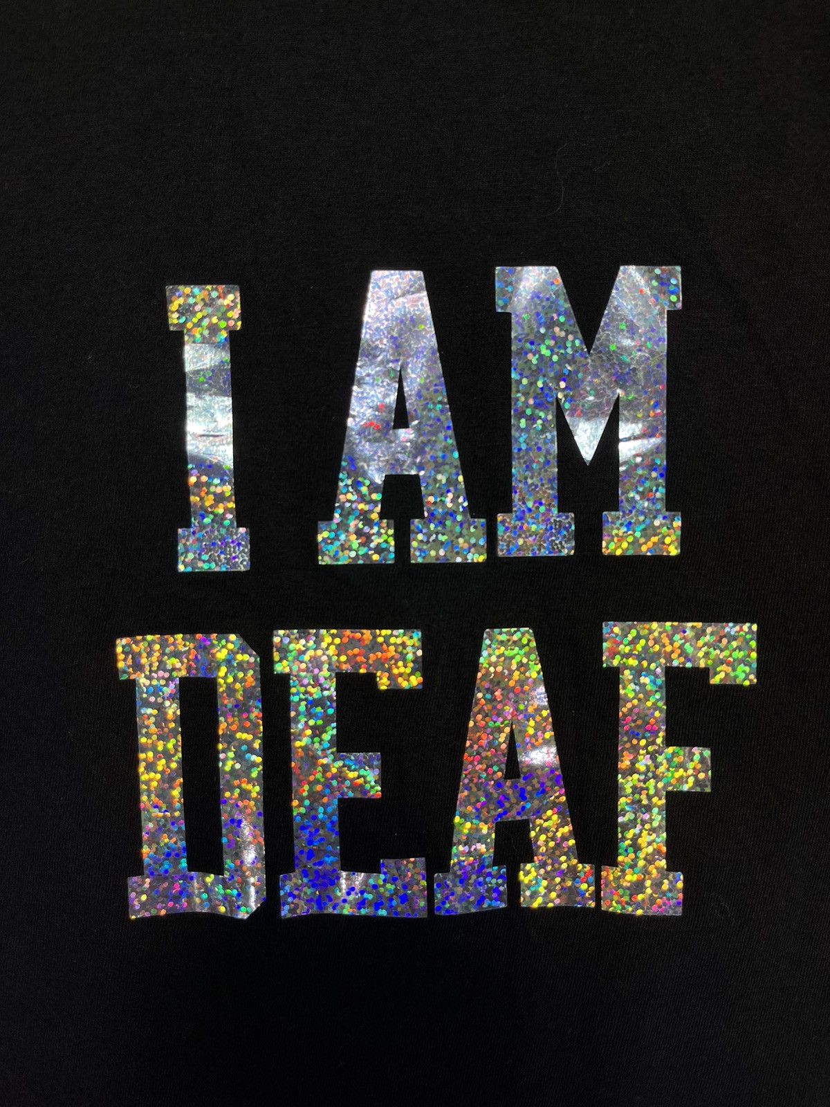Other × Vintage Vintage 00s I am deaf glitter holographic print tee Size US XL / EU 56 / 4 - 6 Thumbnail