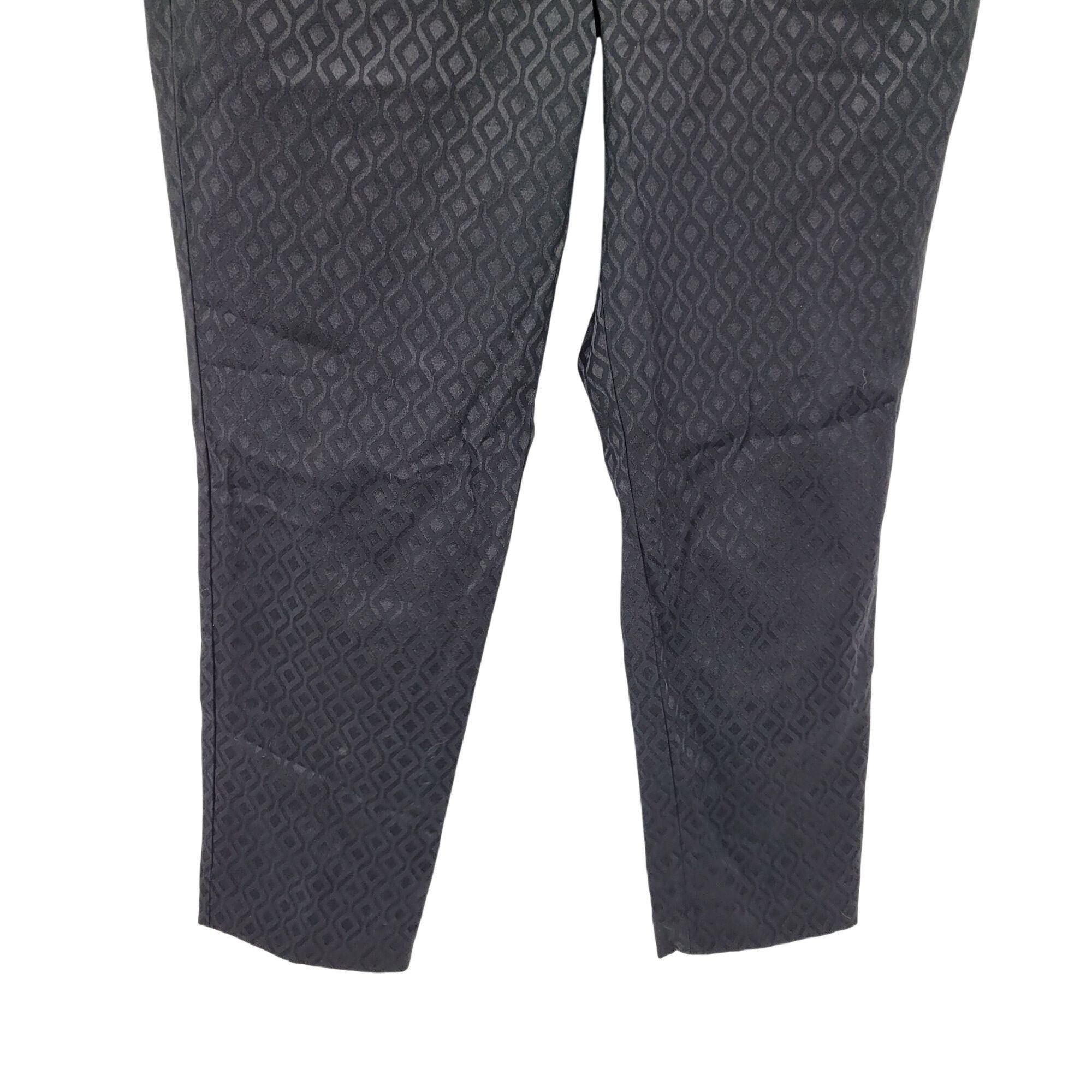 Vintage Vtg 90s Womens Black Cigarette Pants 8 Geometric Textured An Size 30" / US 8 / IT 44 - 6 Thumbnail