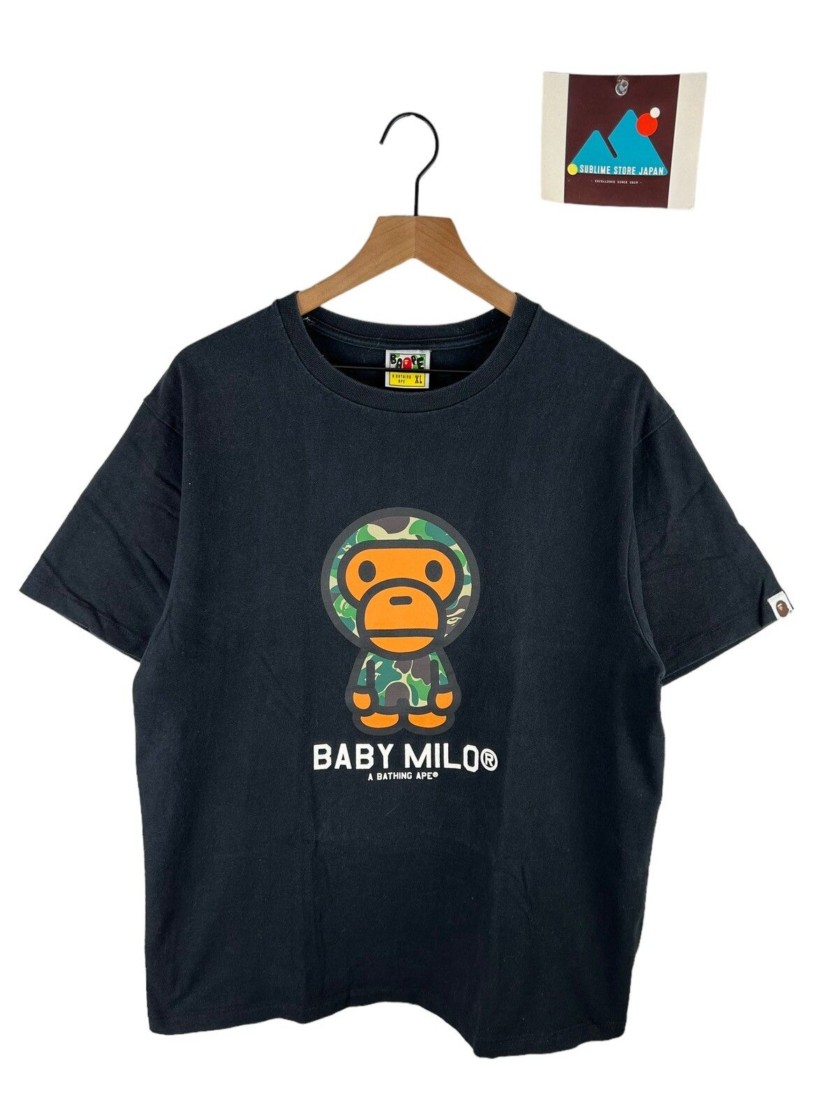 Pre-owned Bape Milo Camo Print T-shirt In Black
