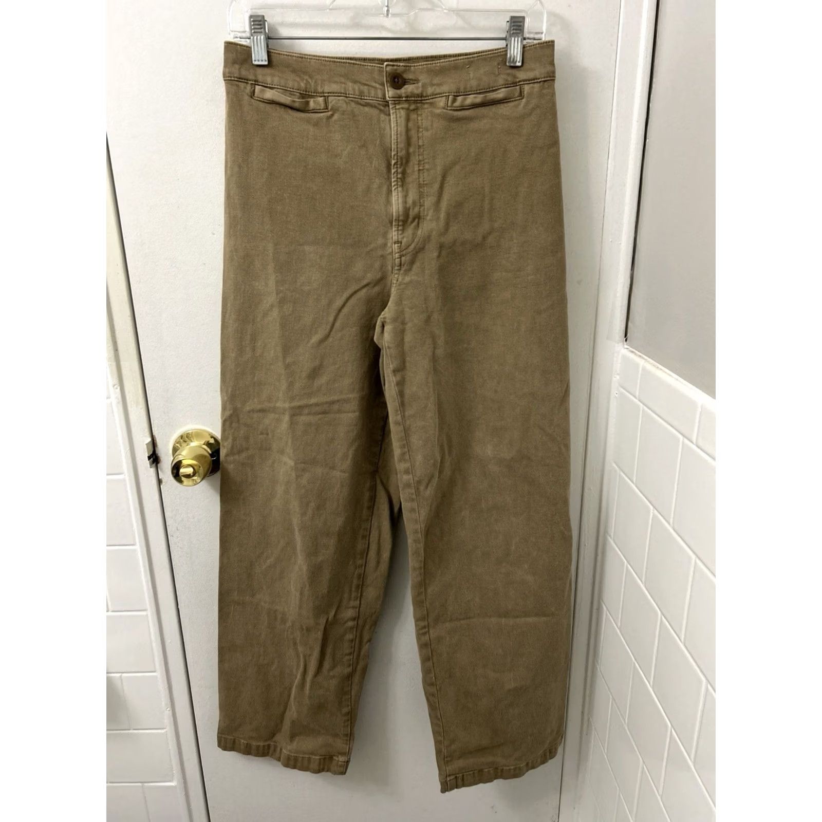 Madewell Madewell Emmett Wide-Leg Crop Pants Womens 28x29 Tan Brown High Rise NP907 Size 28" / US 6 / IT 42 - 2 Thumbnail