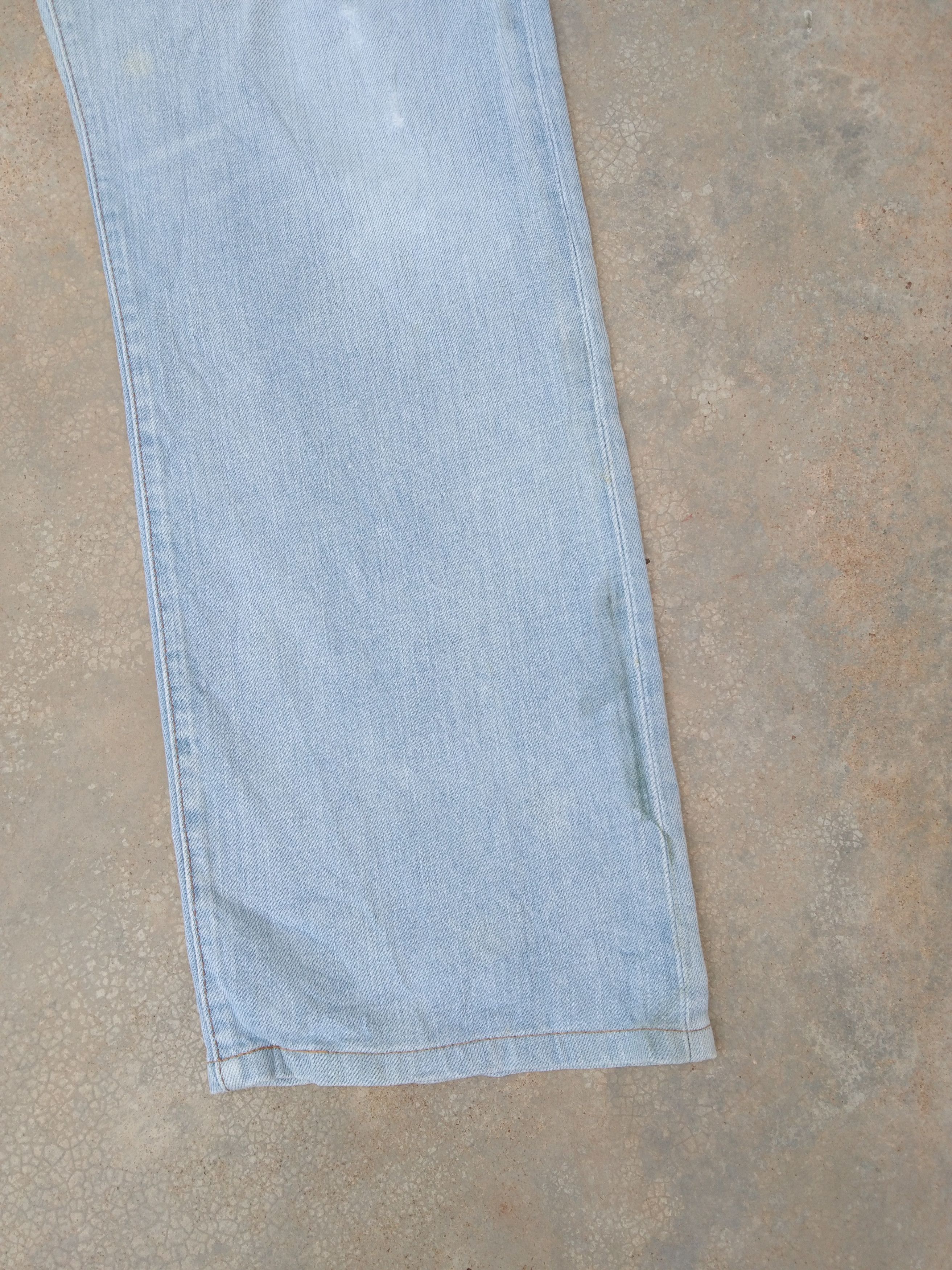 Japanese Brand Vintage Back Number Straight Leg Faded Blue Distressed Jeans Size US 33 - 5 Thumbnail