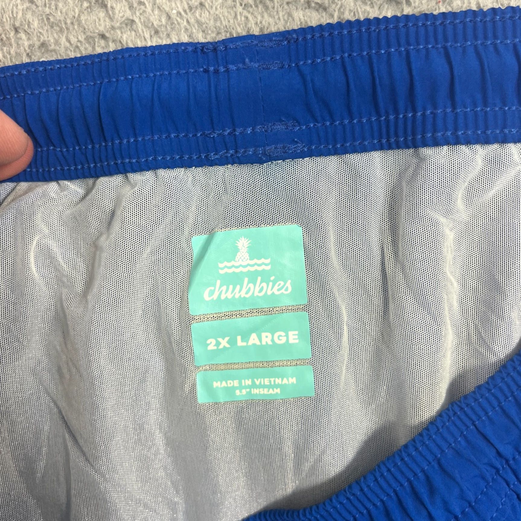 Chubbies Chubbies Swim Trunks Board Shorts Men 2XL Multicolor Striped Lined Nylon Polyester Spandex Alligator Flag Back Pocket Drawstring Pockets 5.5" Size US 39 - 5 Thumbnail