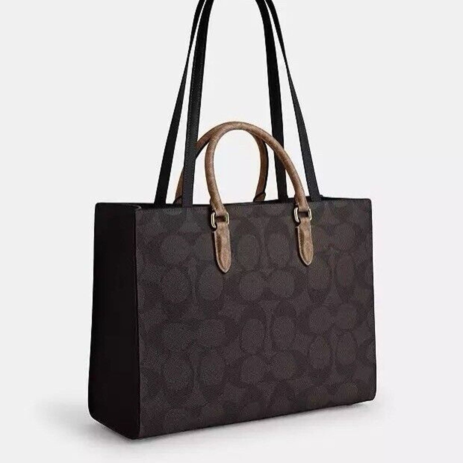 Coach NWT Coach Maggie Tote Bag In Blocked Signature Canvas CY677 Size ONE SIZE - 10 Thumbnail