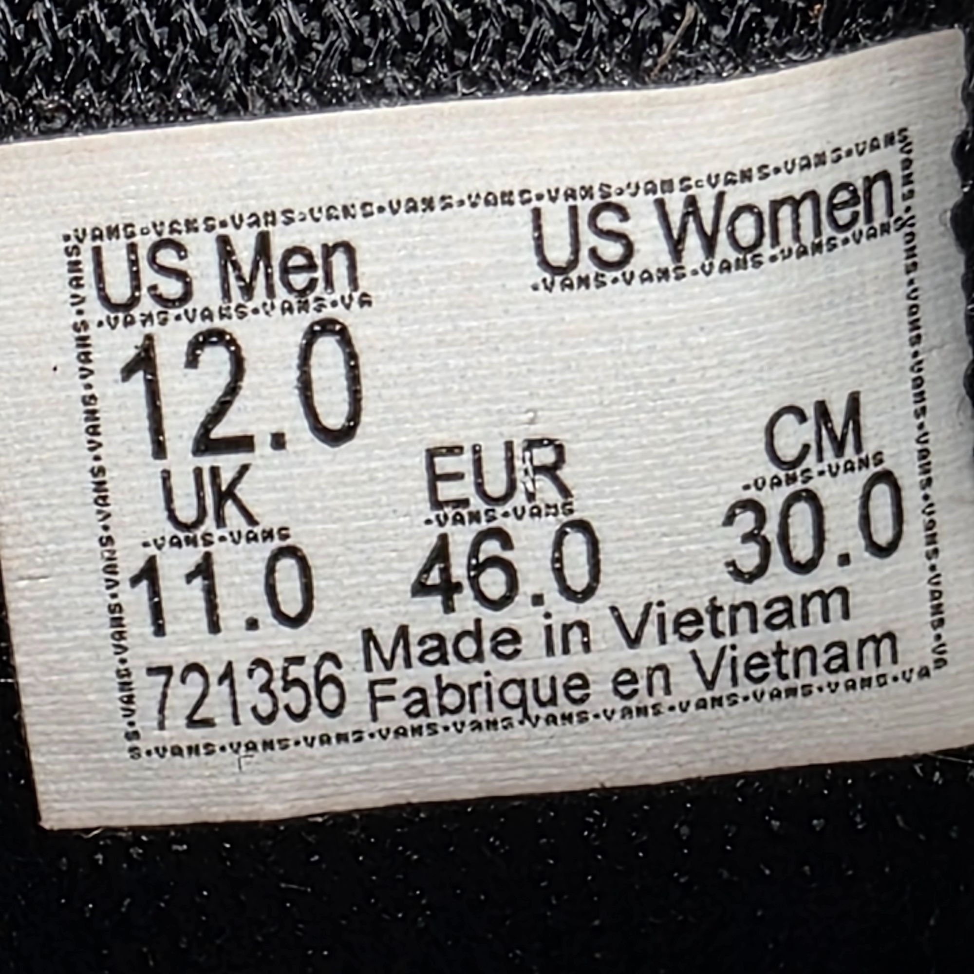 Vans Vans UltraRange Neo VR 3 Mens Size 12 Black Low Top Sneakers Size US 12 / EU 45 - 6 Thumbnail