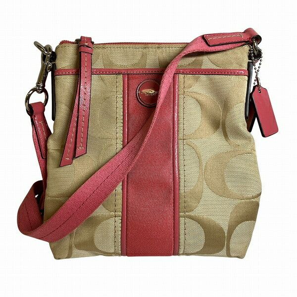 Coach Coach Signature Shoulder Bag Canvas Shoulder Bag F48806 in Brown, Women's