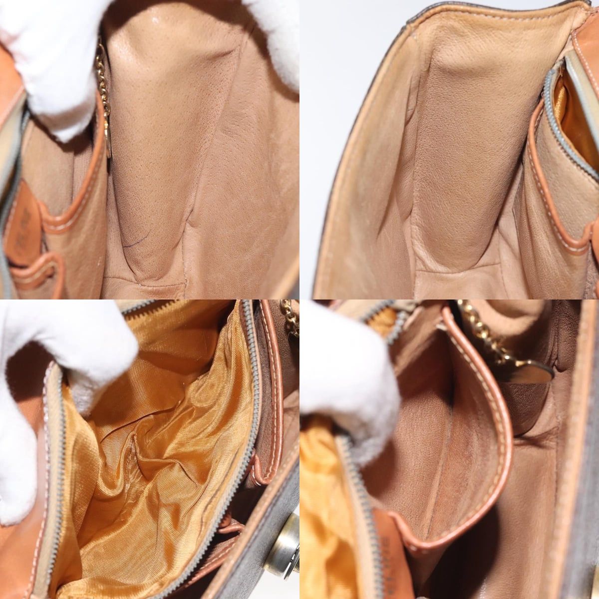 Celine CELINE Macadam Canvas Hand Bag Pvc Leather Brown Gold Size ONE SIZE - 12 Thumbnail
