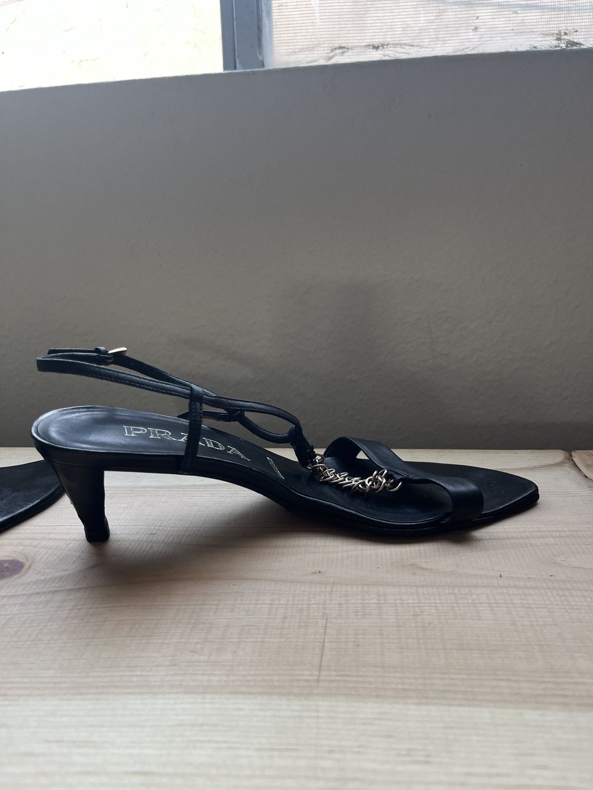 Prada × Vintage Vintage Prada leather heeled sandals Size US 6.5 / IT 36.5 - 6 Thumbnail