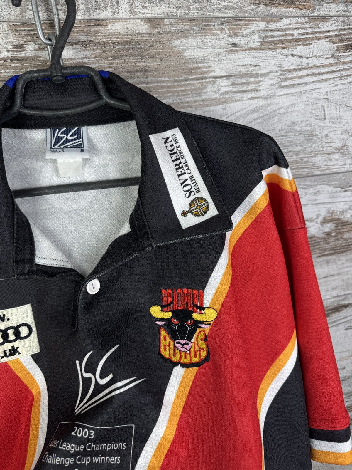 Vintage Bradford Bulls Super League Champions Away Rugby T-Shirt Size US S / EU 44-46 / 1 - 6 Thumbnail