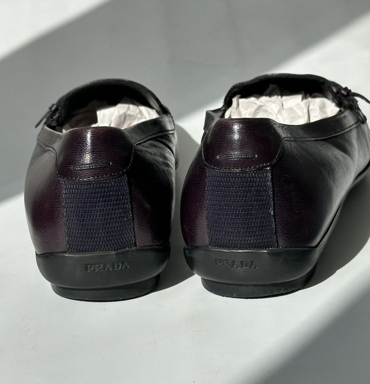 PRADA Bubble Sole Purple Leather Loafers 2000s Vintage shoes