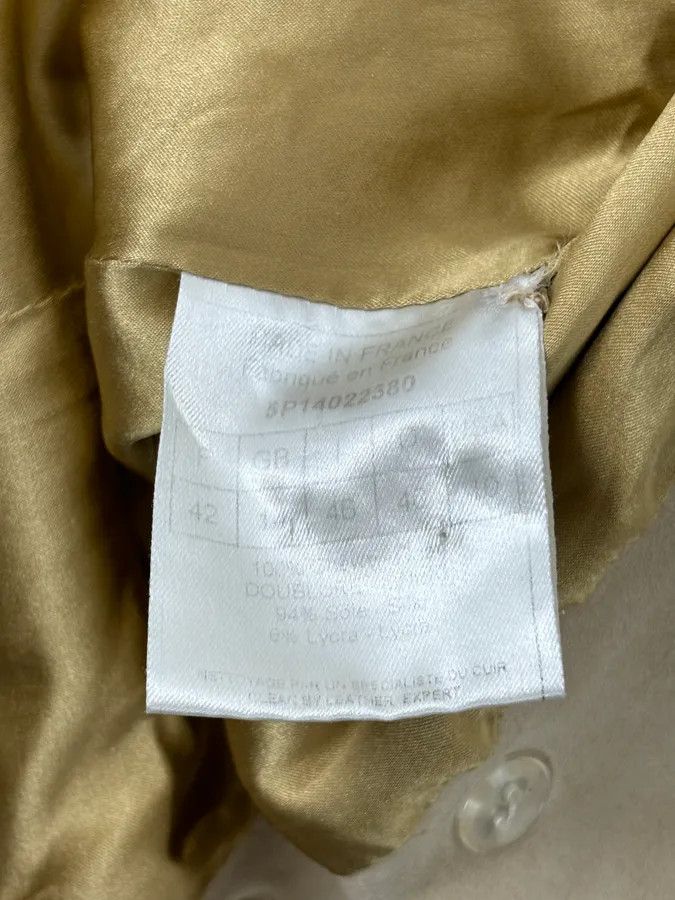 Dior AW2005 Christian Dior Beige Asymmetrical Officer Leather Jacket Size S / US 4 / IT 40 - 12 Thumbnail