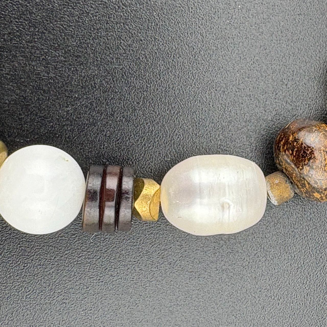 Other Silpada Sterling Silver Pearl Bronzite Stretch Bracelet Size ONE SIZE - 5 Thumbnail