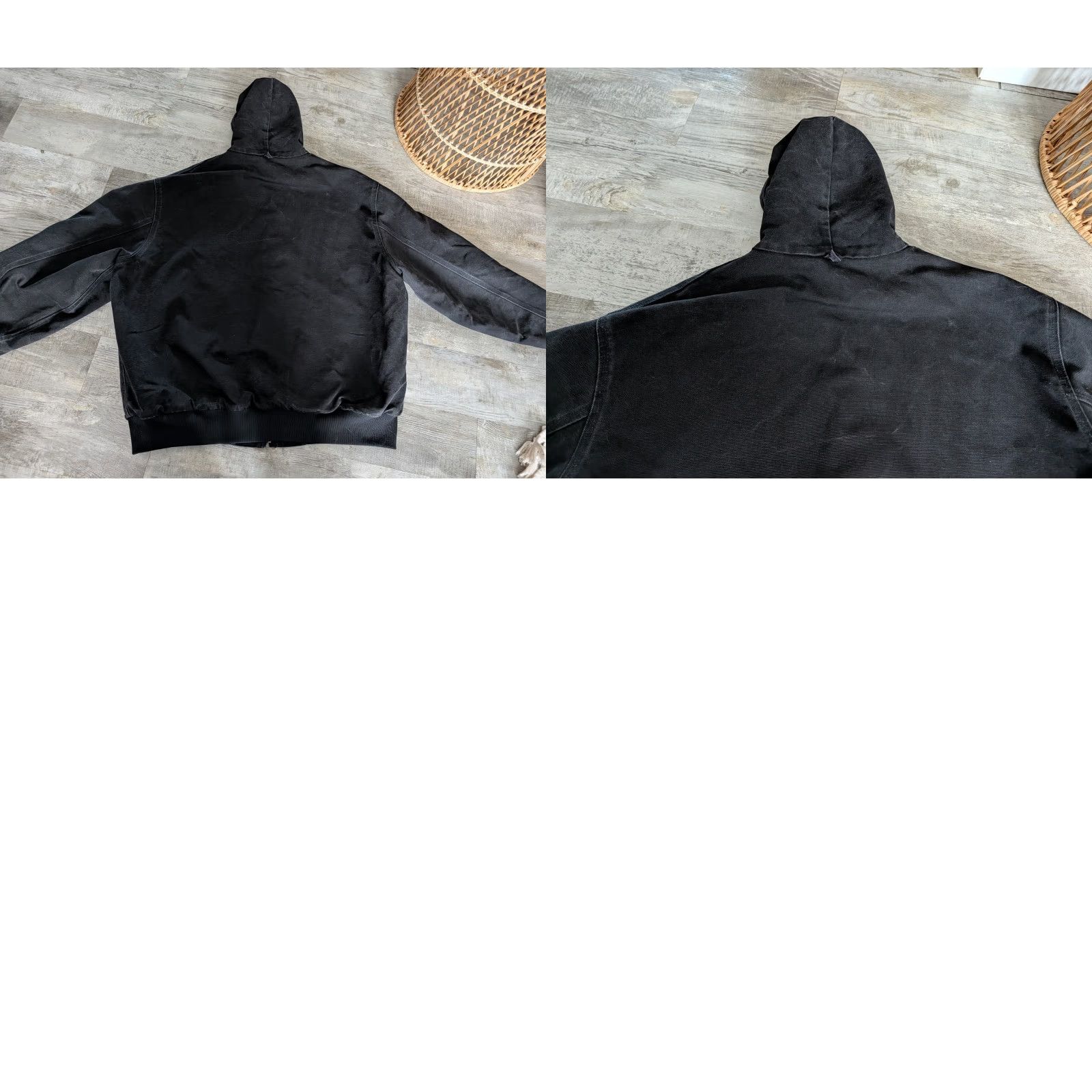 Carhartt VINTAGE Carhartt Jacket 2XL/3XL Hooded Full Zip Canvas Black Men's Bomber Workwear 90s Size US XXL / EU 58 / 5 - 10 Thumbnail