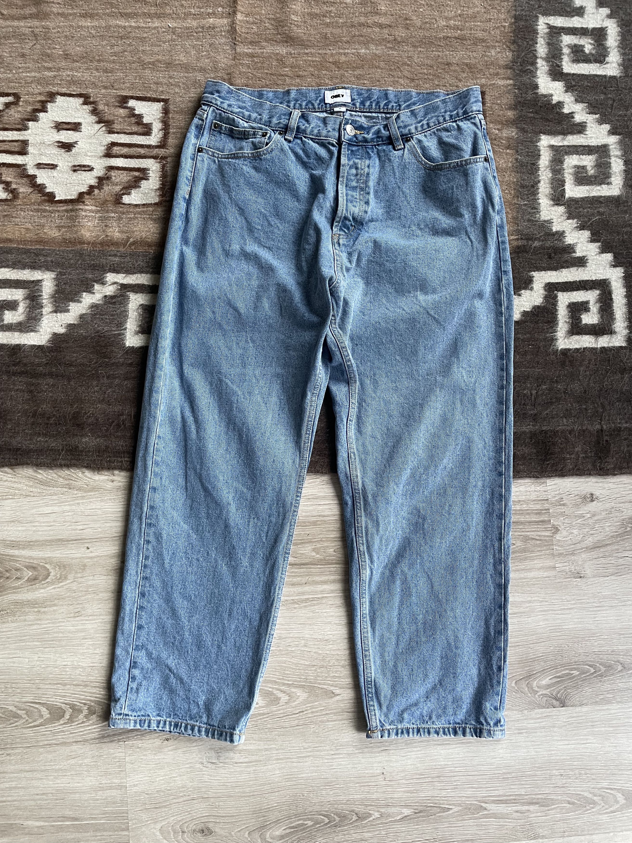 Obey Obey Relaxed Fit Light Blue Denim Jeans 7636AC Size US 36 / EU 52 - 4 Thumbnail