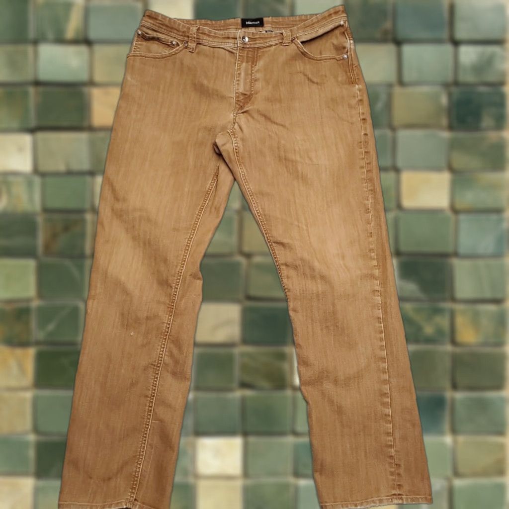 Marmot Marmot Pants Mens 36x32 Flat Front Stretch Chino Brown Casual 5-Pocket Regular Jeans Style Size US 36 / EU 52 - 1 Thumbnail