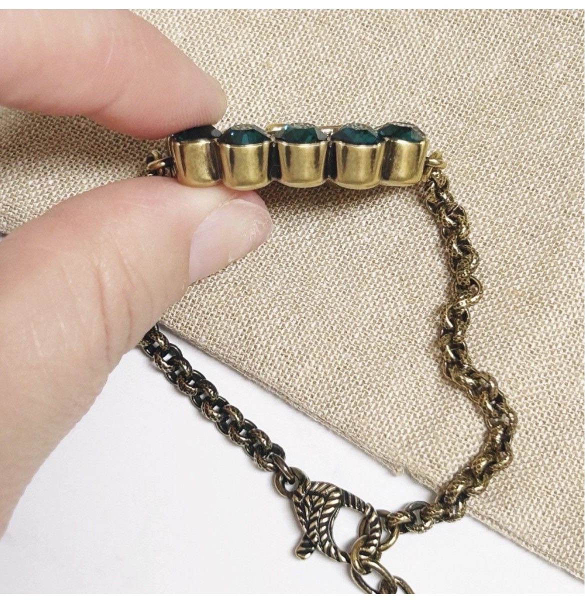 Gucci Authentic Gucci Gold Plated Crystal GG Chain Bracelet Size ONE SIZE - 5 Thumbnail