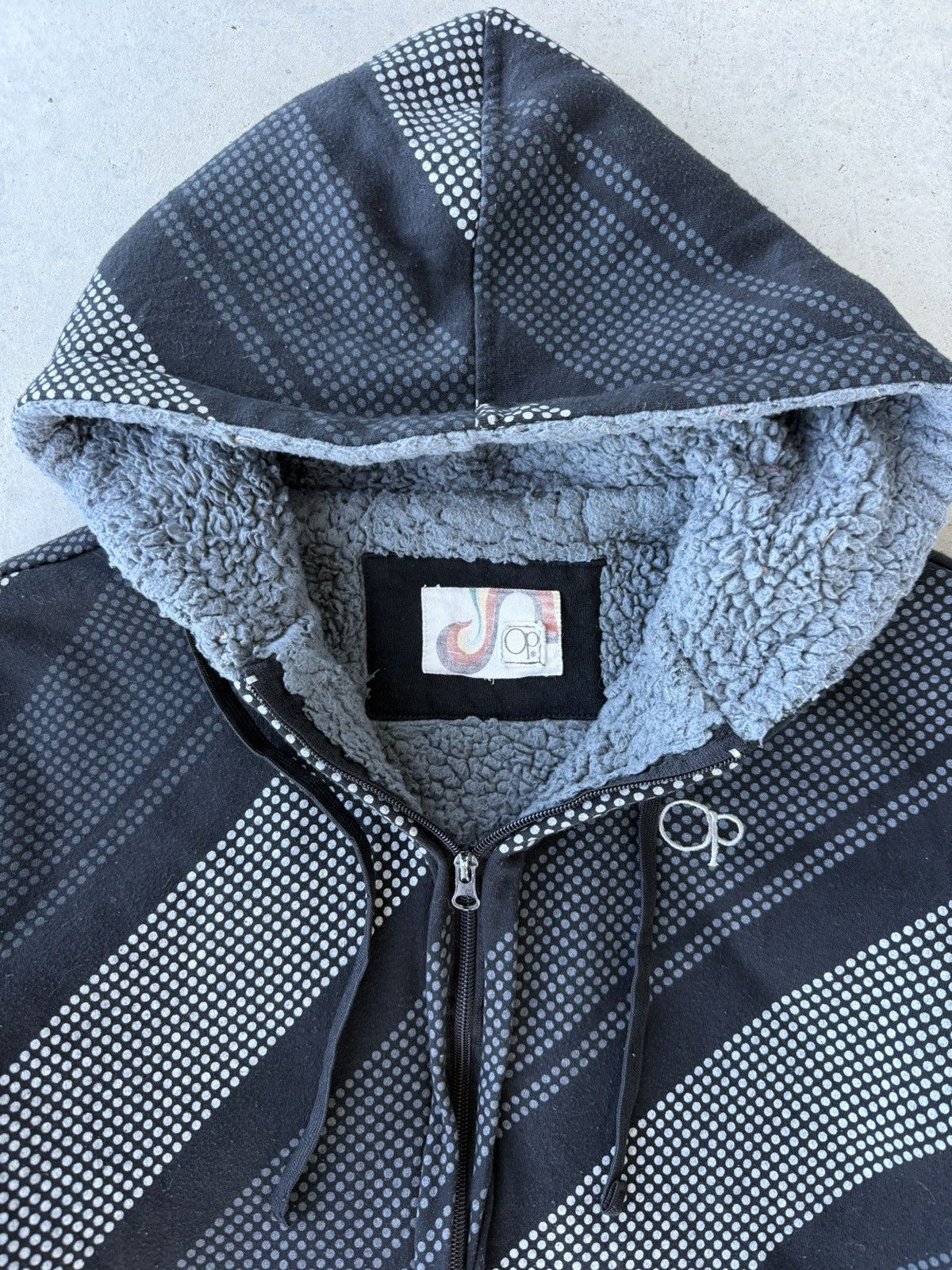 Ocean Pacific Vintage Y2K OP/Ocean Pacific Black Striped Zip Up Hoodie Size US M / EU 48-50 / 2 - 4 Thumbnail